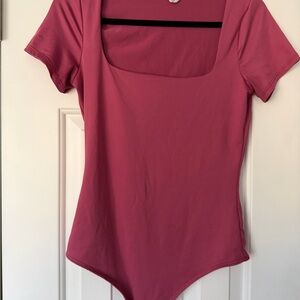 Women's Square Neck Bodysuit - Pink